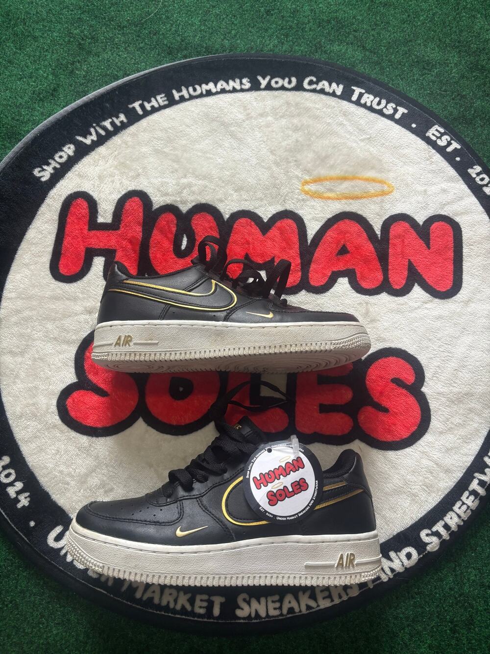 Nike Air Force One Low Black/Gold|Size 4.5M/6W